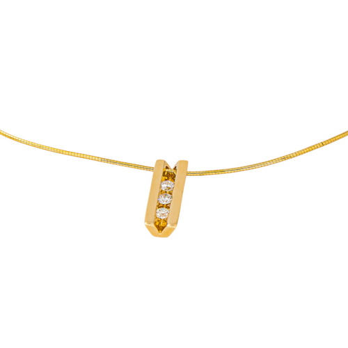 Collier Collier trilogie en or jaune 18 carats et diamants 58 Facettes 4527769CN
