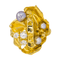 Bague 49 Bague pavée en or jaune 18 carats, diamants et perle 58 Facettes 4528518RV