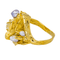 Bague 49 Bague pavée en or jaune 18 carats, diamants et perle 58 Facettes 4528518RV