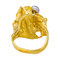 Bague 49 Bague pavée en or jaune 18 carats, diamants et perle 58 Facettes 4528518RV