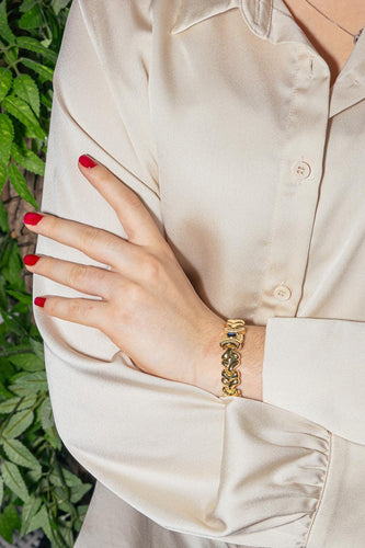 Bracelet Bracelet en or jaune 18 carats avec saphir ovale et diamants 58 Facettes 4534778CN