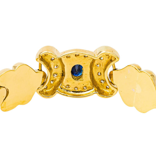 Bracelet Bracelet en or jaune 18 carats avec saphir ovale et diamants 58 Facettes 4534778CN