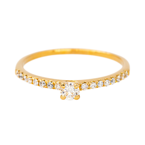 Bague 57 Bague solitaire en or jaune 18 carats et diamants 58 Facettes 4539263RV