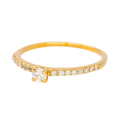 Bague 57 Bague solitaire en or jaune 18 carats et diamants 58 Facettes 4539263RV