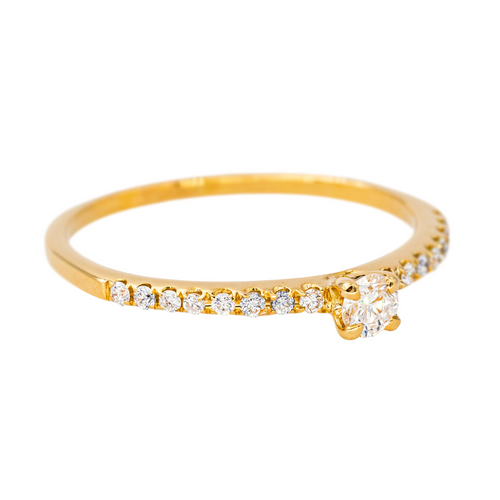 Bague 57 Bague solitaire en or jaune 18 carats et diamants 58 Facettes 4539263RV
