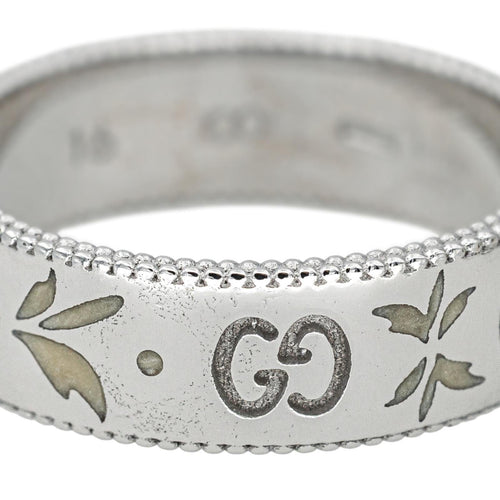 Bague 56 Gucci Icon Blossom - Bague en or blanc 18 carats émaillée 58 Facettes 4542627CN