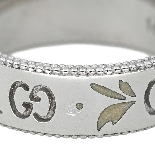 Bague 56 Gucci Icon Blossom - Bague en or blanc 18 carats émaillée 58 Facettes 4542627CN