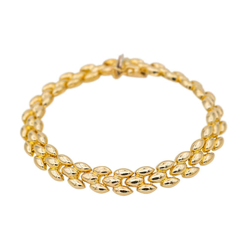 Bracelet Bracelet maille grain de riz en or jaune 18 carats 58 Facettes 4553811CN