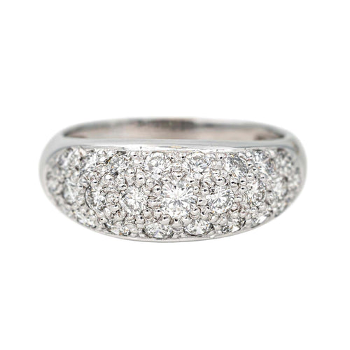 Bague 52.5 Bague jonc pavée de diamants en or blanc 18 carats 58 Facettes 4553818CN