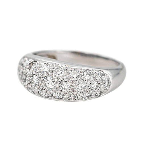Bague 52.5 Bague jonc pavée de diamants en or blanc 18 carats 58 Facettes 4553818CN