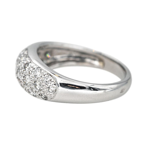 Bague 52.5 Bague jonc pavée de diamants en or blanc 18 carats 58 Facettes 4553818CN