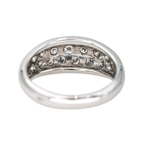 Bague 52.5 Bague jonc pavée de diamants en or blanc 18 carats 58 Facettes 4553818CN