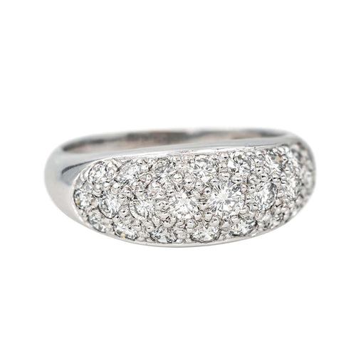 Bague 52.5 Bague jonc pavée de diamants en or blanc 18 carats 58 Facettes 4553818CN