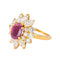 Bague 53 Bague pompadour sertie de rubis et diamants en or jaune 18 carats 58 Facettes 4555578RV