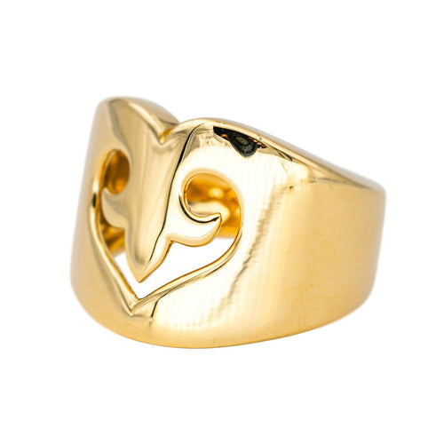 Bague 53 O.J. Perrin Cœur Légende - Bague cocktail cœur en or jaune 58 Facettes 4566120CN