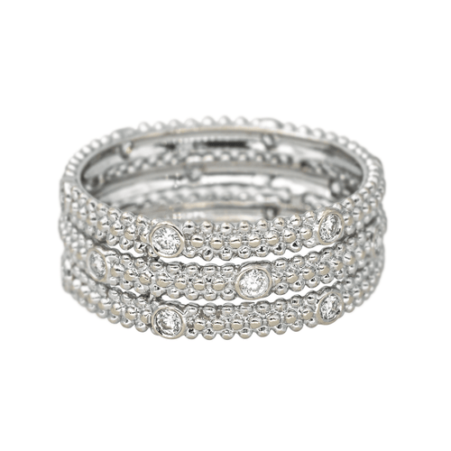 Bague 53 Mauboussin Le Premier Jour - Bague bandeau en or blanc et diamants 58 Facettes 4567833RV