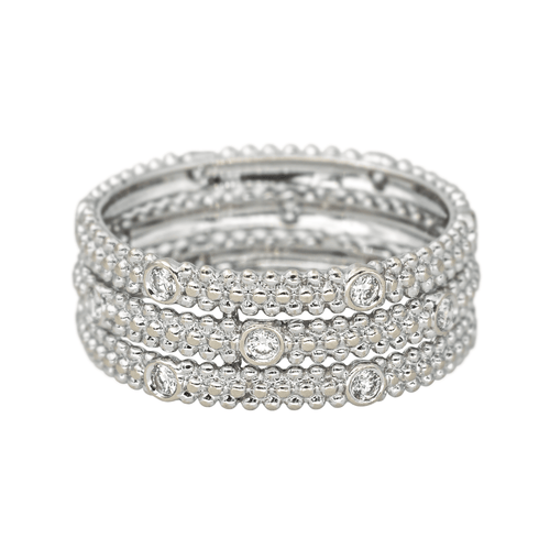Bague 53 Mauboussin Le Premier Jour - Bague bandeau en or blanc et diamants 58 Facettes 4567833RV