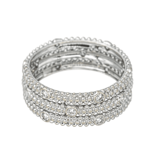 Bague 53 Mauboussin Le Premier Jour - Bague bandeau en or blanc et diamants 58 Facettes 4567833RV