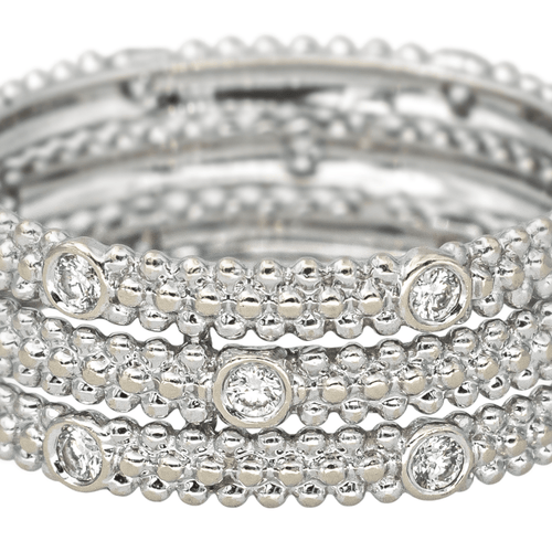 Bague 53 Mauboussin Le Premier Jour - Bague bandeau en or blanc et diamants 58 Facettes 4567833RV