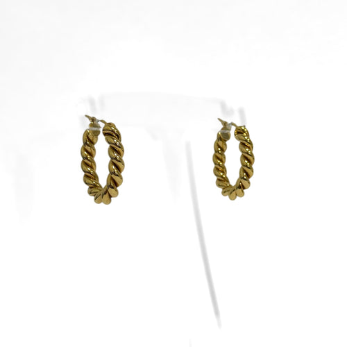 Boucles d'oreilles Créoles cordon ovales en or jaune 18K 58 Facettes REF2565-333