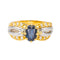 Bague 51 Bague en or jaune et blanc 18 carats saphir et diamants 58 Facettes 4573819CN