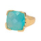 Bague 53.5 Bague en or jaune 18 carats sertie d’une calcédoine carrée 58 Facettes 4578561RV