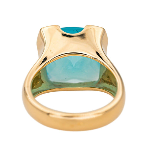 Bague 53.5 Bague en or jaune 18 carats sertie d’une calcédoine carrée 58 Facettes 4578561RV