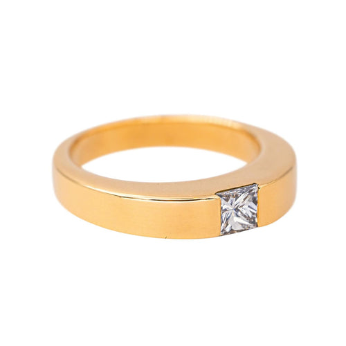 Bague 48 Bague solitaire en or jaune 18 carats avec diamant 58 Facettes 4608554CN