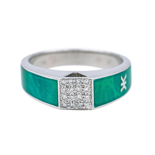 Bague 51 Korloff - Bague en or blanc 18 carats, diamants et laque 58 Facettes 4608572CN