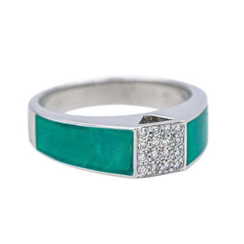 Bague 51 Korloff - Bague en or blanc 18 carats, diamants et laque 58 Facettes 4608572CN