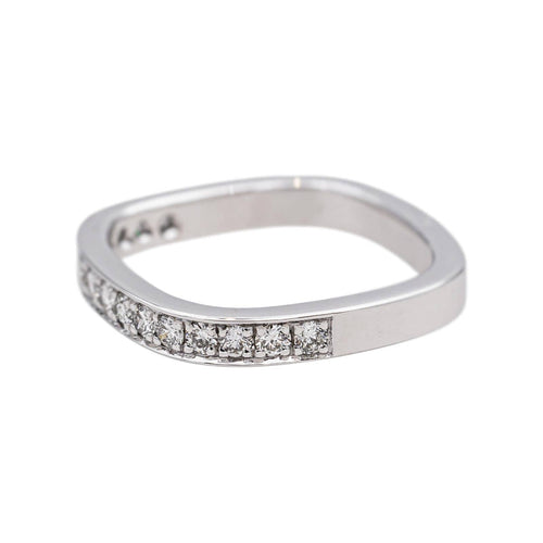 Bague 47 Bague demi-alliance en or blanc 18 carats et diamants 58 Facettes 4608578CN