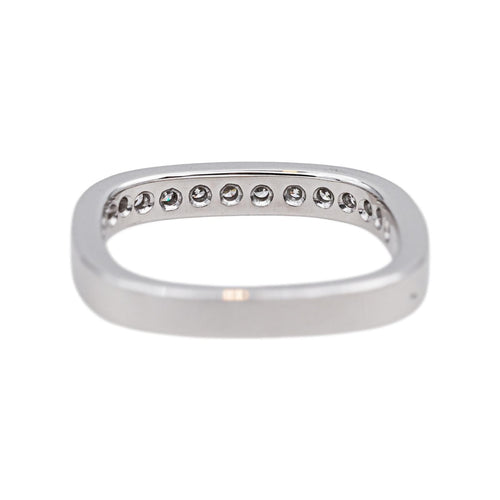 Bague 47 Bague demi-alliance en or blanc 18 carats et diamants 58 Facettes 4608578CN