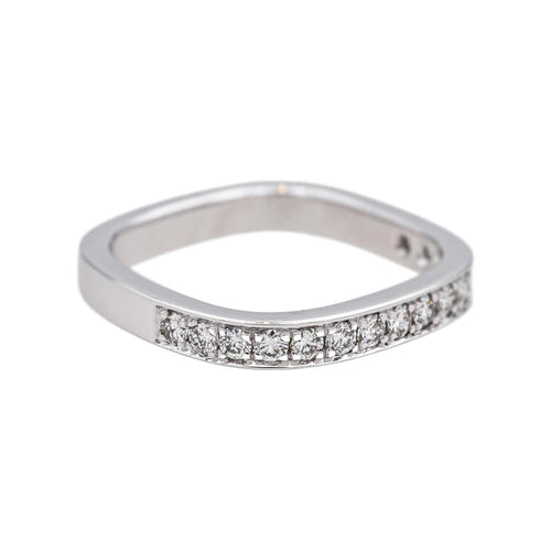 Bague 47 Bague demi-alliance en or blanc 18 carats et diamants 58 Facettes 4608578CN