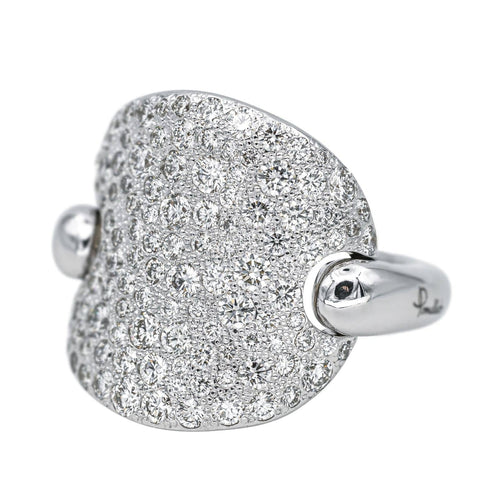 Bague 56 Pomellato Sabbia - Bague en or blanc pavée de diamants 58 Facettes 4621184CN