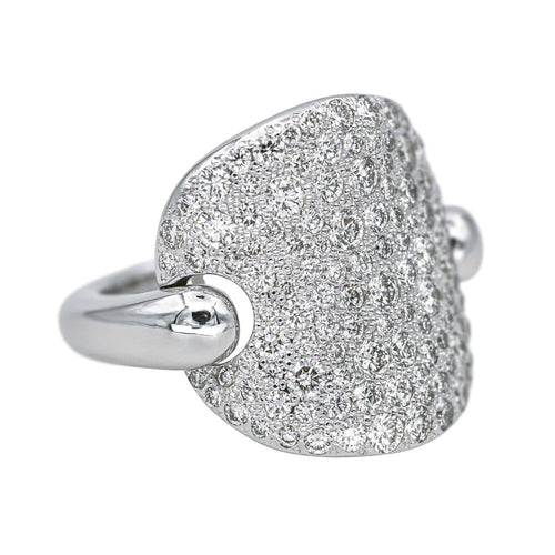 Bague 56 Pomellato Sabbia - Bague en or blanc pavée de diamants 58 Facettes 4621184CN