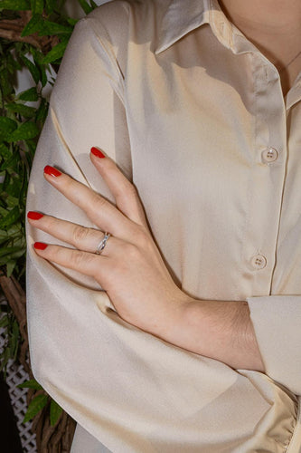 Bague 52 Bague solitaire en or blanc 18 carats et diamants 58 Facettes 4622604RV