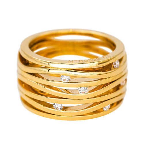 Bague 51 Omega Ladymatic - Bague en or jaune 18 carats et diamants 58 Facettes 4624174CN