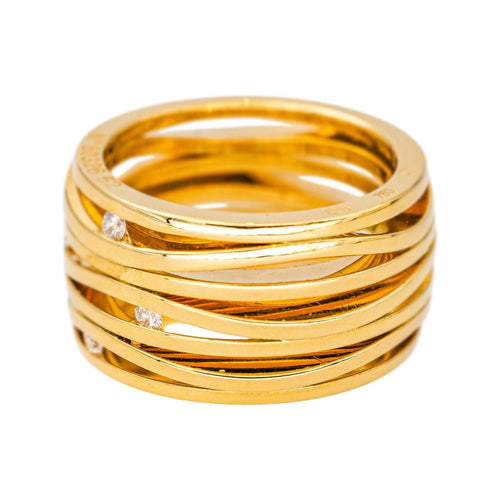 Bague 51 Omega Ladymatic - Bague en or jaune 18 carats et diamants 58 Facettes 4624174CN