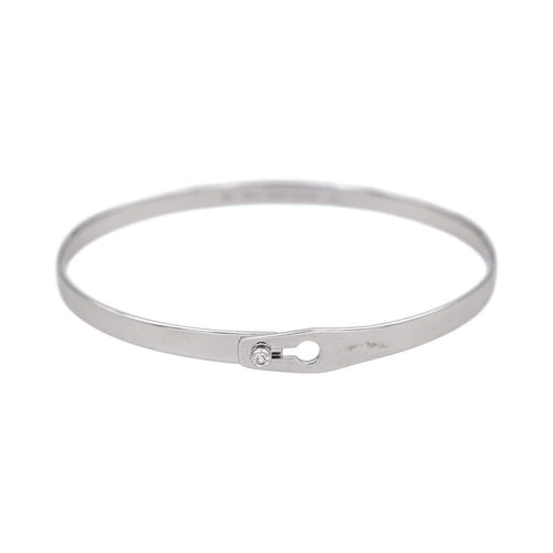Bracelet Dinh Van Serrure - Bracelet jonc ouvrant en or blanc et diamant 58 Facettes 4625527RV