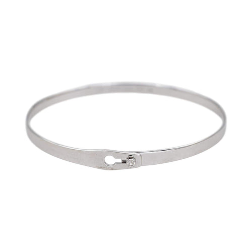 Bracelet Dinh Van Serrure - Bracelet jonc ouvrant en or blanc et diamant 58 Facettes 4625527RV