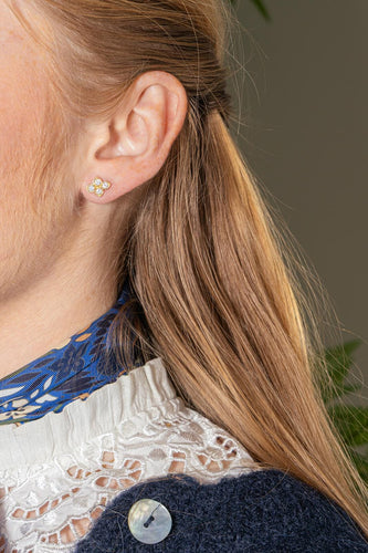 Boucles d'oreilles Cartier Hindu - Boucles d’oreilles puces en or jaune et diamants 58 Facettes 4648546RV