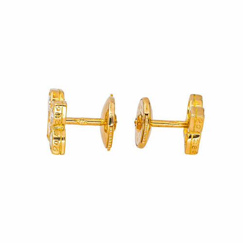 Boucles d'oreilles Cartier Hindu - Boucles d’oreilles puces en or jaune et diamants 58 Facettes 4648546RV