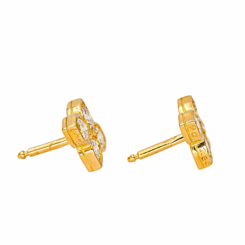 Boucles d'oreilles Cartier Hindu - Boucles d’oreilles puces en or jaune et diamants 58 Facettes 4648546RV