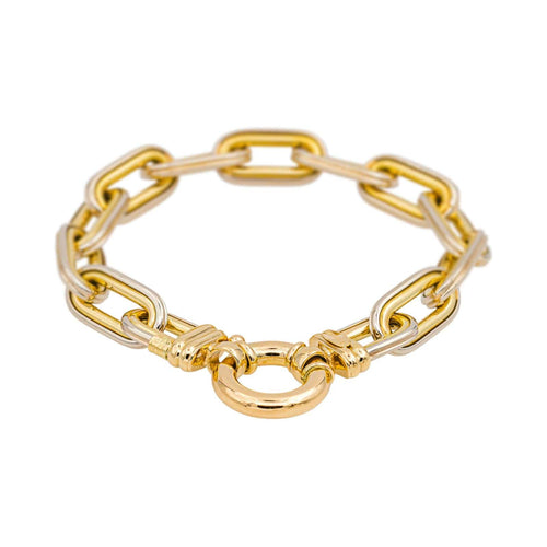 Bracelet Bracelet maille forçat jumelée en or jaune 18 carats 58 Facettes 4651187CN