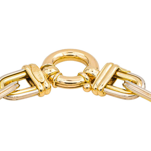 Bracelet Bracelet maille forçat jumelée en or jaune 18 carats 58 Facettes 4651187CN