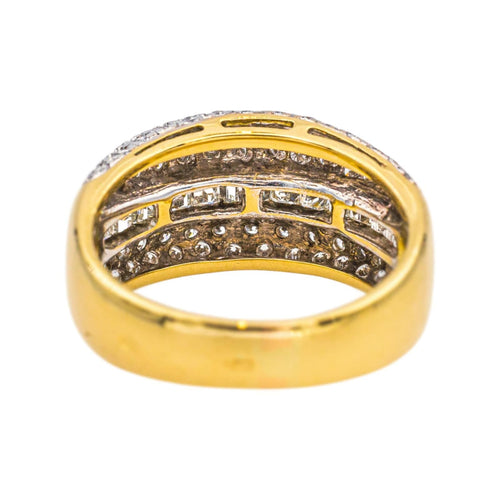 Bague 51.5 Bague bandeau en or jaune 18 carats pavée de diamants 58 Facettes 4659048CN