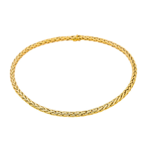 Collier Collier maille palmier en or jaune 18 carats 58 Facettes 4666982CN