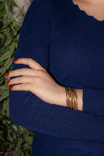 Bracelet Bracelet maille anglaise en or jaune 18 carats 58 Facettes 4667000CN