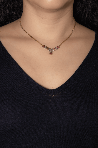 Collier Collier motifs cœurs en or jaune et blanc 18 carats, diamants et rubis 58 Facettes 4670260CN