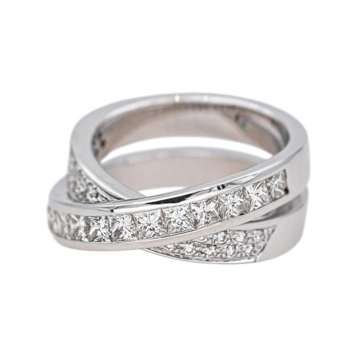 Bague 56.5 Bague pavée en or blanc 18 carats et diamants 58 Facettes 4672916RV